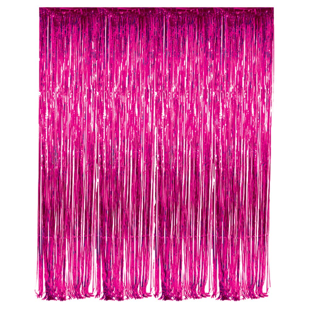 Buy FUSHIA FOIL FRINGE CURTAIN 36"X96" in Bulk