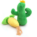 Cute Corn & Cactus Durable Interactive Plush Pet Dog Chew Toys