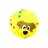 Eco-friendly 7cm Vinyl Dog Face-Shaped Squeaky Toy Ball