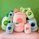 Fruit Milk Tea Cup Sleeping Pillow Toy