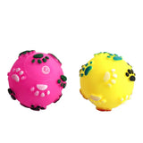 7cm Vinyl Ball Paw Print Squeaky Dog Toy Ball Pet Supplies