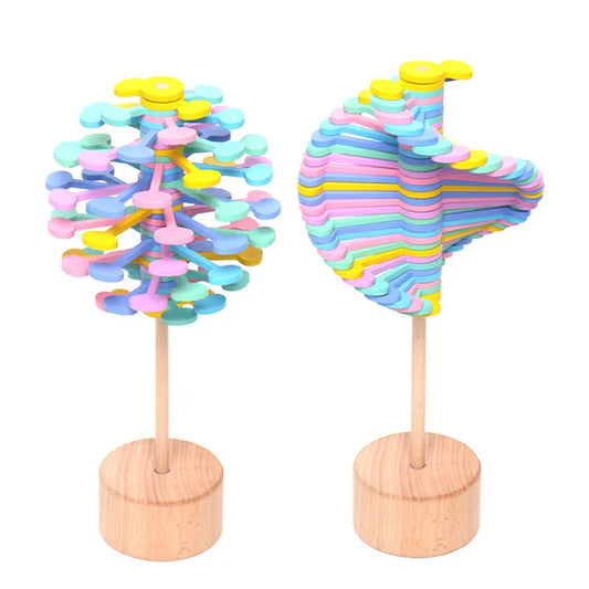 Wooden Spiral Lollipop Spinning Toys