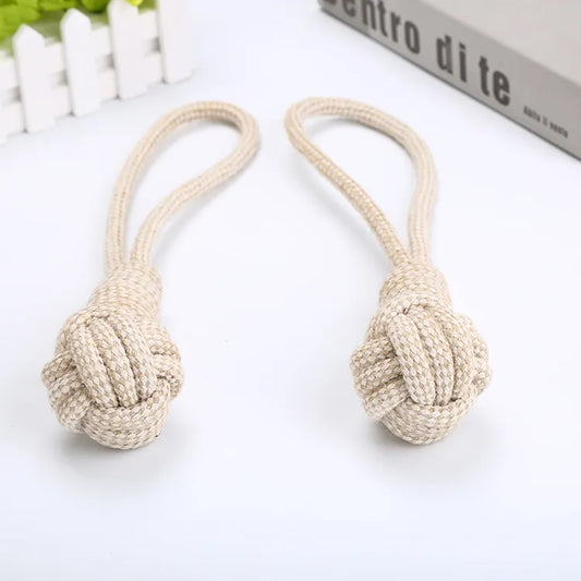 Keep Your Dog's Teeth Healthy and Strong with Our Durable Braided Sisal Cotton Rope Ball Dog Chew Toy