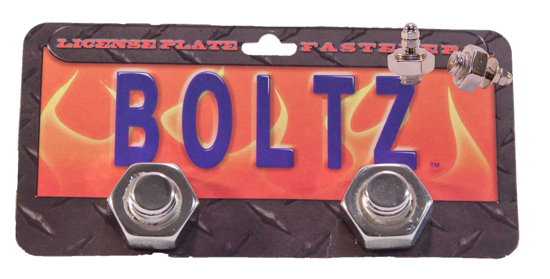 Wholesale JUMBO CHROME REDNECK LICENSE PLATE BOLT / BOLTZ  FASTENERS ( Sold the set or dozen sets ) *- CLOSEOUT NOW ONLY 25 cents A PAIR --