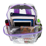 Wholesale Classic 17 Inch Clear Backpack - Purple ( 1 Case=24Pcs) 9.45$/PC