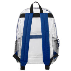 Classic 17 Inch Clear Backpack - Blue ( 1 Case=24Pcs) 9.45$/PC