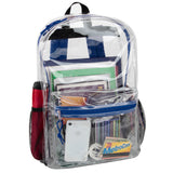 Classic 17 Inch Clear Backpack - Blue ( 1 Case=24Pcs) 9.45$/PC