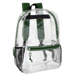 Classic 17 Inch Clear Backpack - Green ( 1 Case= 24Pcs) 9.45$/pc