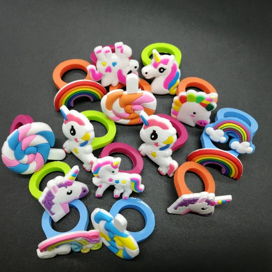 Unicorn Kids Rubber Finger Rings