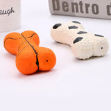 Football & Basketball Style Bone Dog Toy - Durable Chew Toy for Active Dogs