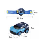 Miniature Fun: USB Charging Cartoon RC Small Car Toy Mini Watch Remote Control Car