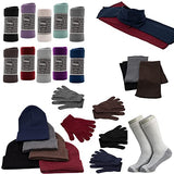 Buy Homeless Care Package Supplies - Bulk Case of 12 Winter Throw Blankets, 12 Winter Sets, and 12 Pairs of Socks