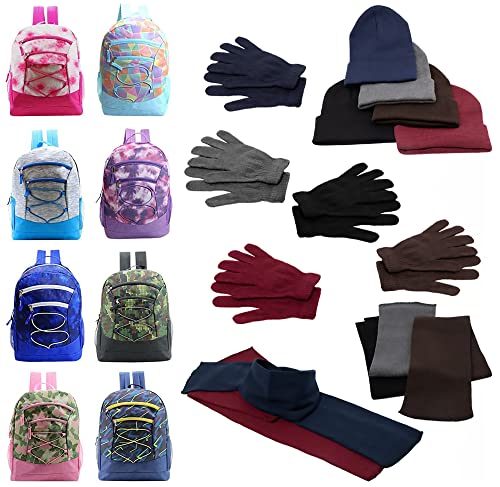 Buy Bulk Case of 12 Backpacks and 12 Winter Item Sets - Wholesale Care Package - Emergencies, Homeless, Charity