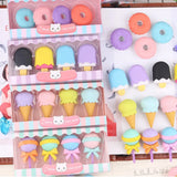 Creative Cartoon Gift Box Eraser Set for Schooling Kids - Simulation Dessert Burger Eraser Set for Student Holiday Prize Gift