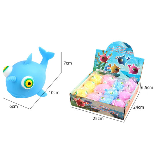 Cute Fish TPR Soft Relieve Fidget Decompression Squishy Cream Ball Stress Relief Educational Toys for Kids