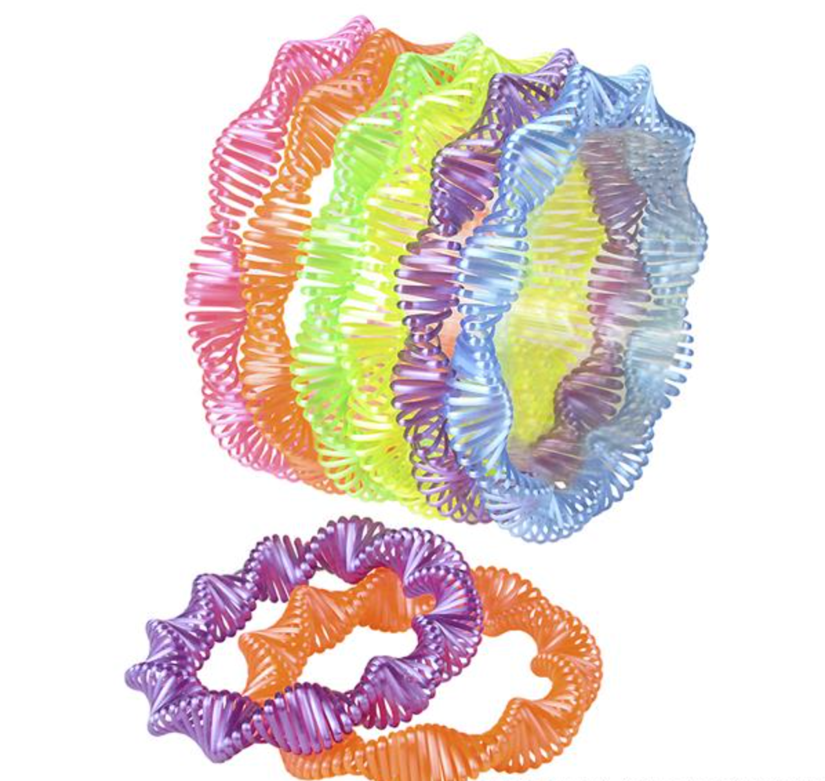 Buy NEON TWIST COIL SPRING BRACELET in Bulk