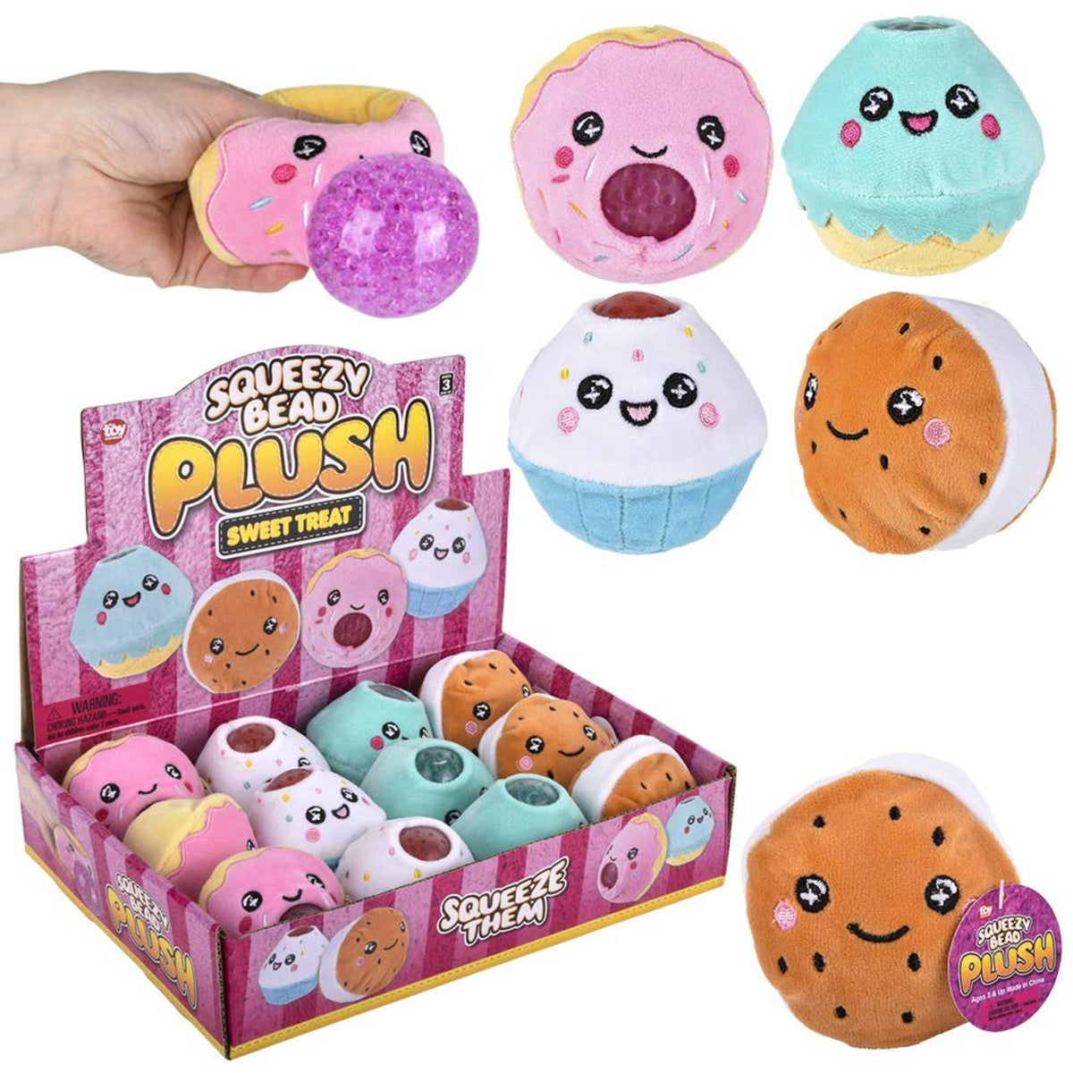 Buy 3" Sweet Treat Squeezy Bead plush in Bulk