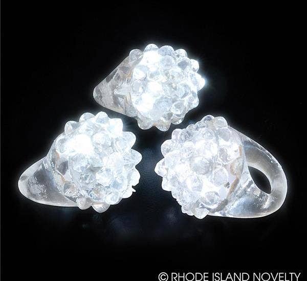 Buy WHITE LIGHT-UP BUMPY RING in Bulk