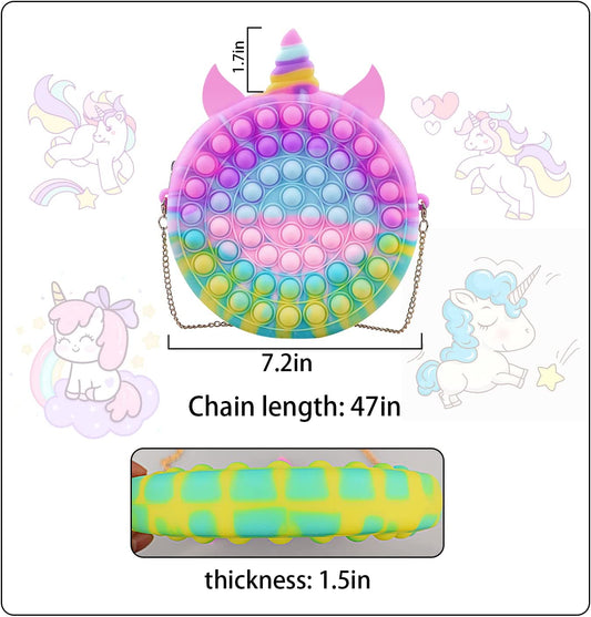 Dimension Of  Unicorn Shoulder Pop It Fidget Bag