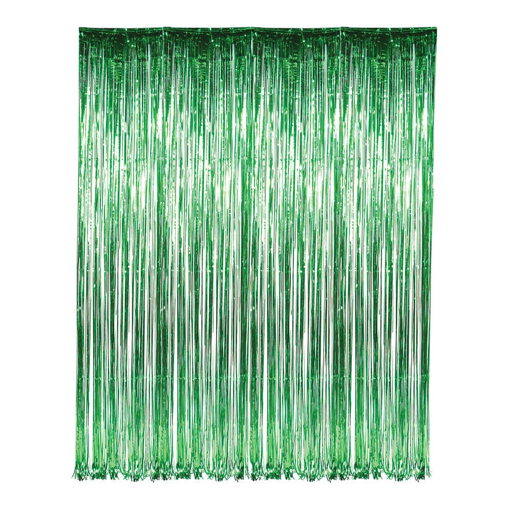 Buy GREEN FOIL FRINGE CURTAIN 36"X96" in Bulk