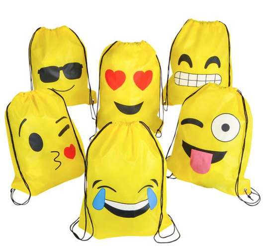 Buy EMOTICON DRAWSTRING BACKPACK 16 x 13" in Bulk