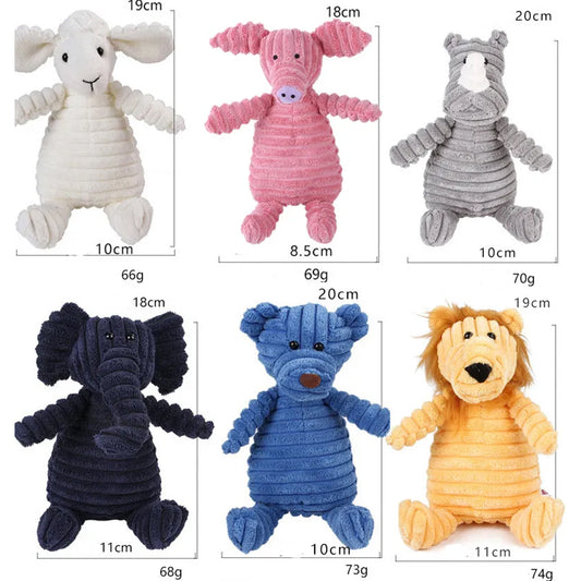 Cute Cartoon Animal Squeaky Plush Dog Toys - Interactive and Entertaining Pet Toys