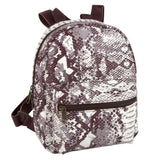 Bulk Mini Backpack 10 Inch Snakeskin Printed Vinyl