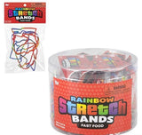 Buy FAST FOOD RAINBOW SILICONE STRETCH BANDS in Bulk