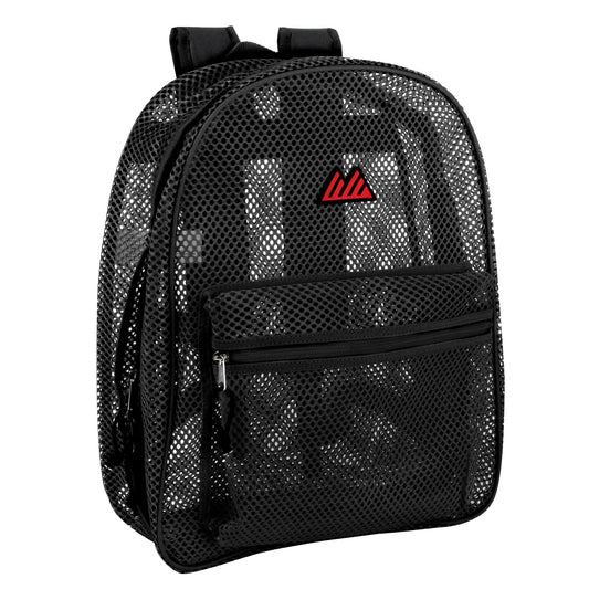 Premium 17 Inch Mesh Backpack - Black ( 1 Case= 24Pcs) 11.45$/pc