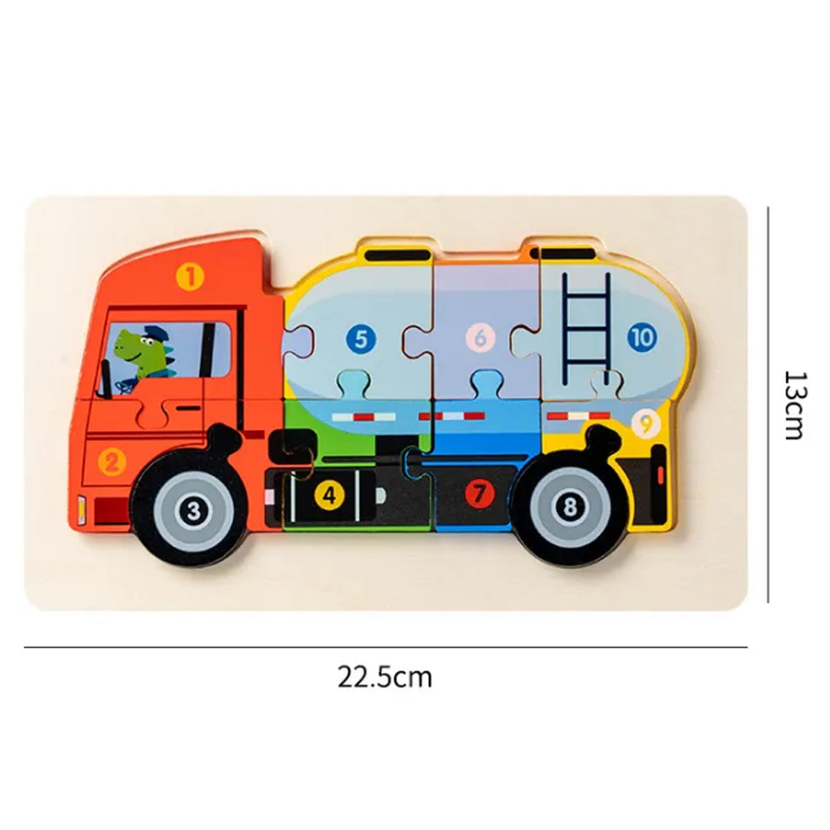 Wooden Puzzle Engineering Vehicle Toy