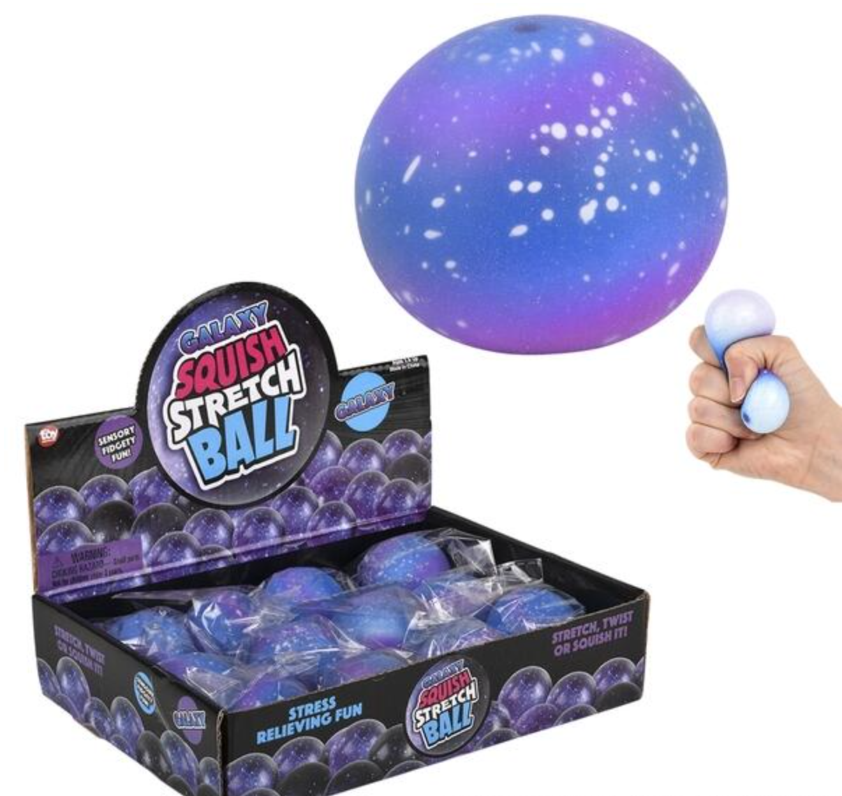 Buy SQUISH AND STRETCH MINI GALAXY GUMMII BALL 1.75" in Bulk