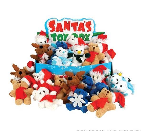 Buy HOLIDAY STUFFED TOY TREASURE CHEST 4"-8" 60PC BOX in Bulk