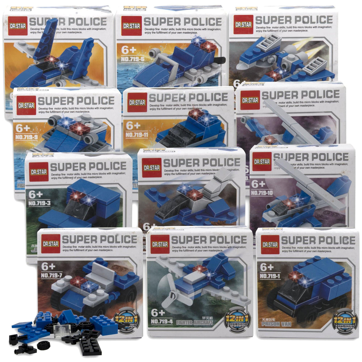 Micro Blocks Police Vehicles Toy For Kids Bulk