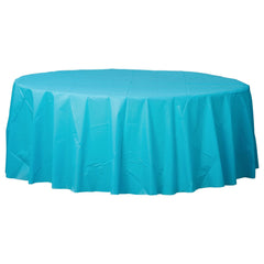 Round Plastic Table Cover 84" Caribbean In Bulk