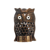 Wooden Owl Sitting Statue