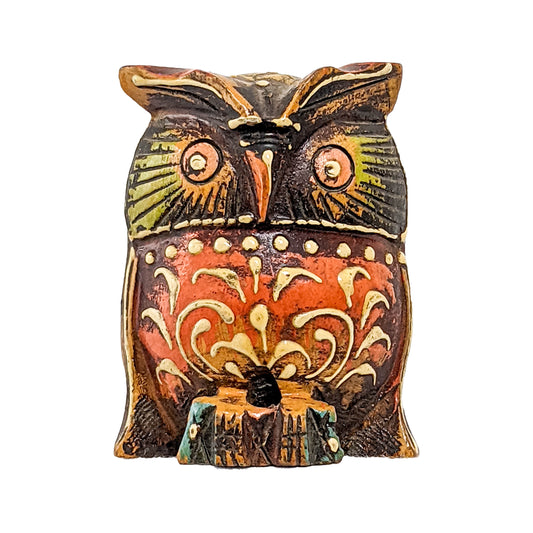 Handcrafted Wooden Owl Sitting Showpiece