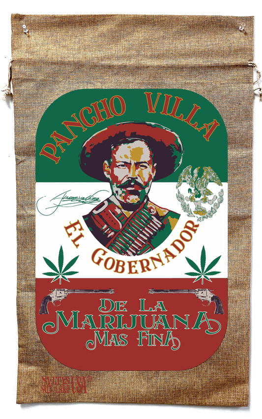 Wholesale PANCHO VILLA MARIJUANA BURLAP BAG (Sold by the piece)