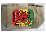 Wholesale RASTA BRAND MARIJUANA BURLAP TOTE BAG (Sold by the piece)