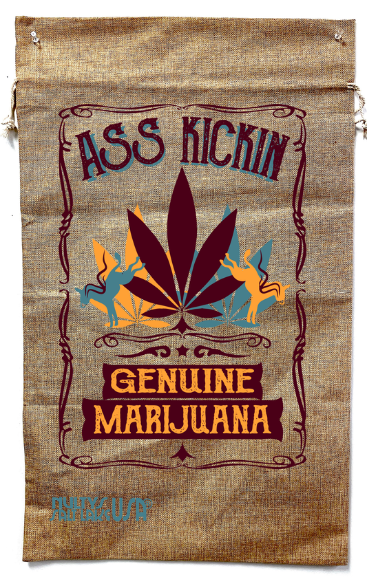 Wholesale ASS KICKIN POT MARIJUANA BURLAP BAG ( sold by the piece )