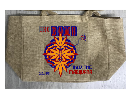 Wholesale THC BOMB MARIJUANA BURLAP TOTE BAG ( sold by the piece )