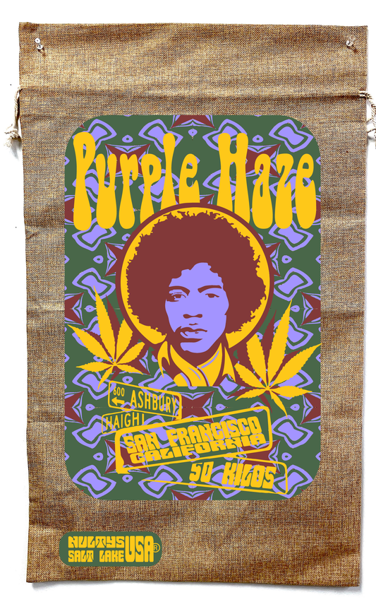 Wholesale PURPLE HAZE MARIJUANA BURLAP BAG ( sold by the piece )