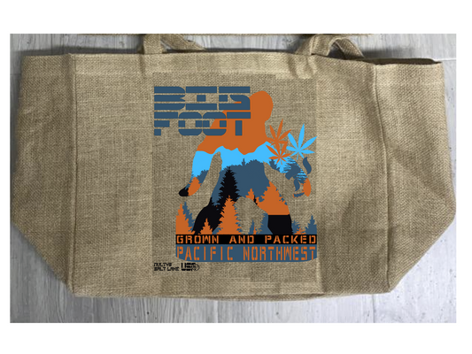 Wholesale BIGFOOT MARIJUANA BURLAP TOTE BAG ( sold by the piece )