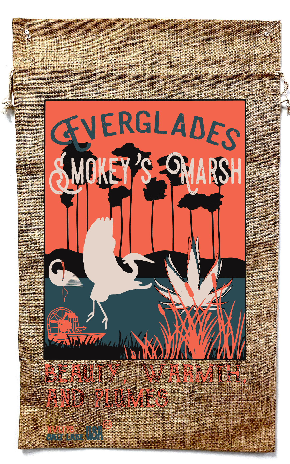 Wholesale SMOKEY'S MARSH EVERGLADES  MARIJUANA BURLAP BAG ( sold by the piece )