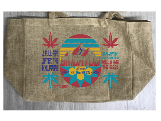 Wholesale BRIGHTON UTAH BURLAP TOTE BAG ( sold by the piece )