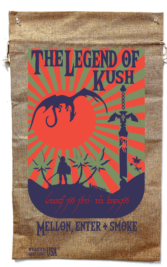 Wholesale LEGEND OF KUSH MARIJUANA BURLAP BAG ( sold by the piece )