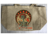 Wholesale QUEEN OF HEARTS MARIJUANA BURLAP TOTE BAG ( sold by the piece )