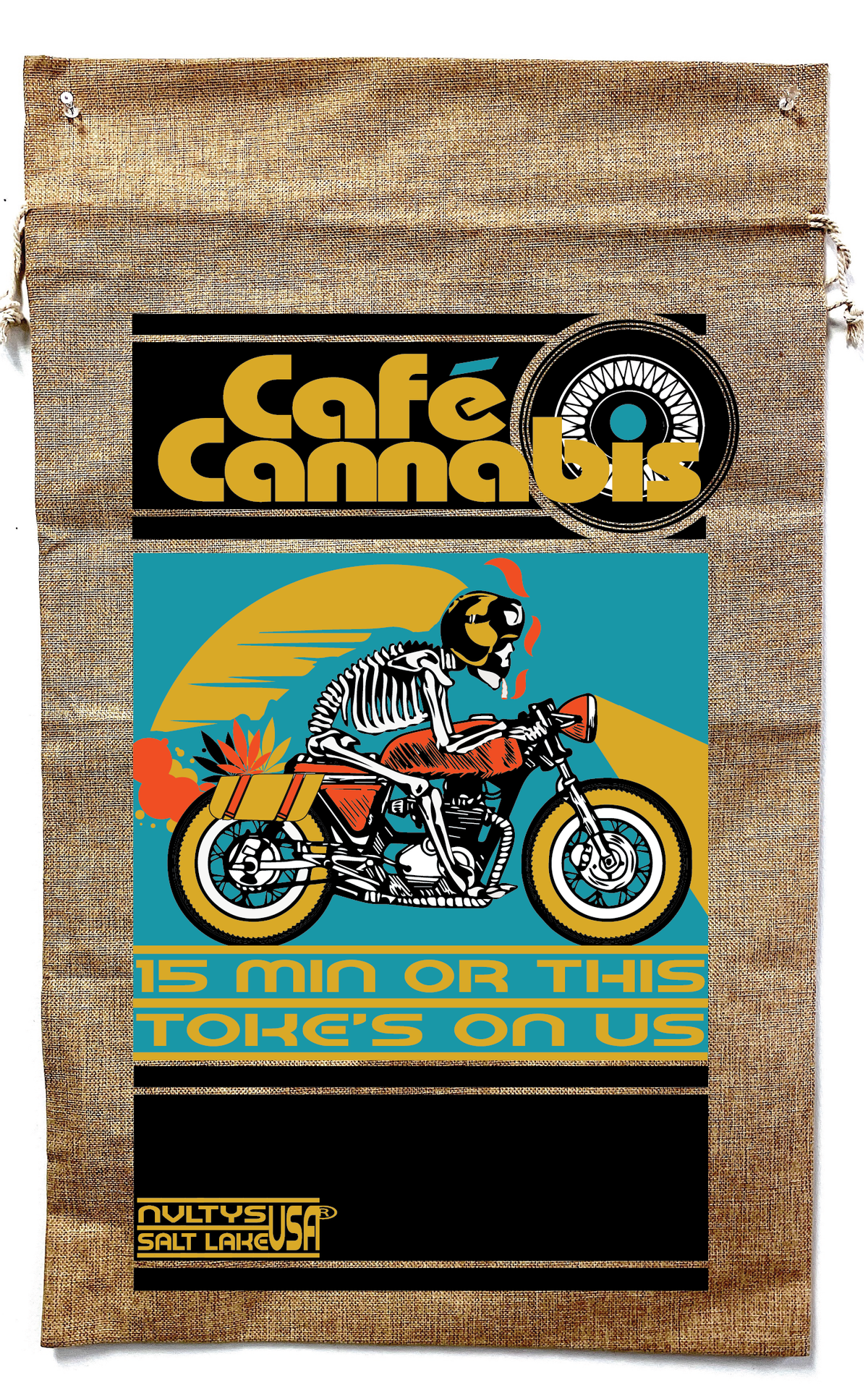 Wholesale CAFE CANNABIS MARIJUANA  BURLAP BAG ( sold by the piece )