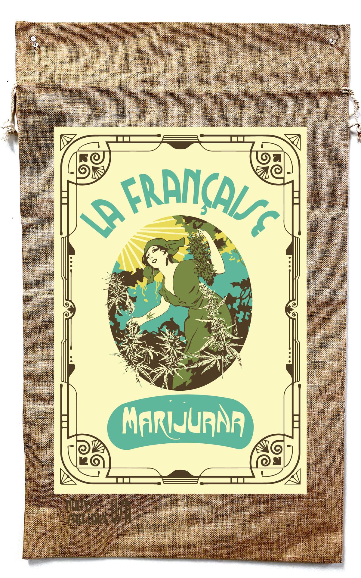 Wholesale LA FRANCAISE MARIJUANA  BURLAP BAG ( sold by the piece )