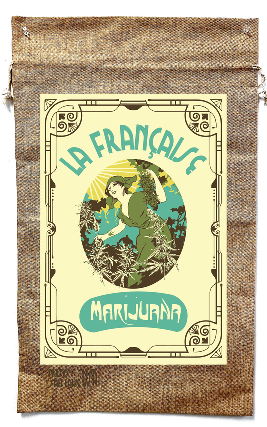 Wholesale LA FRANCAISE MARIJUANA  BURLAP BAG ( sold by the piece )