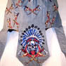 Wholesale INDIAN SKULL W BONNET WAR CRY BANDANA  CAP / HAT  (Sold by the dozen) -* CLOSEOUT  50 CENTS EA